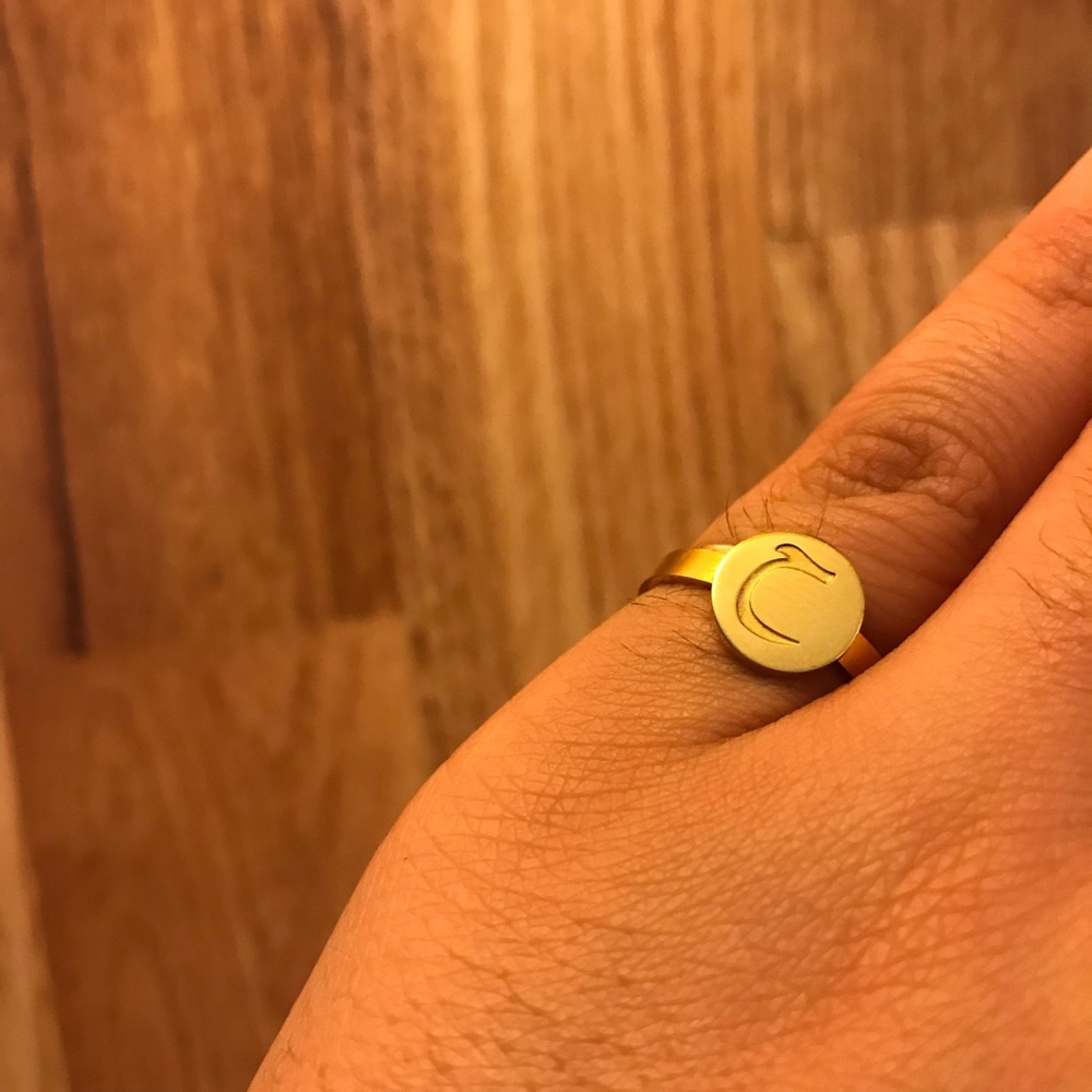 18k gold-plated Arabic script adjustable ring